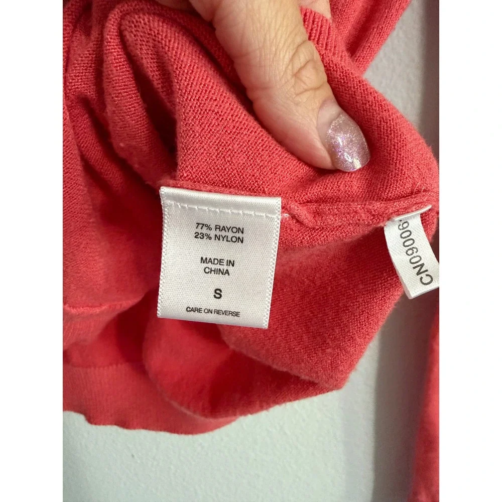 New York & Co - Coral Ruffle Button Down Cardigan Sweater Women's Size‎ S